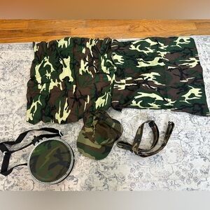 Rothco Woodland Camo Mini Desert Canteen, kids camo hat, scarves, belt military